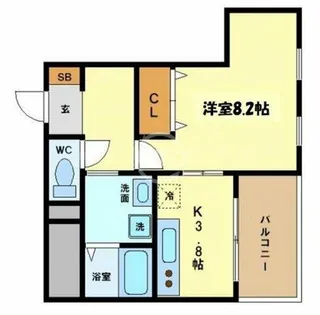 プレステージ靭公園【6階】の間取り