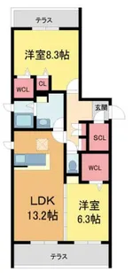 シャーメゾン ヴェルデ【301号室】の間取り