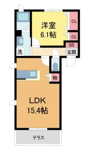 MAST COURT丸橋A棟【105号室】の間取り