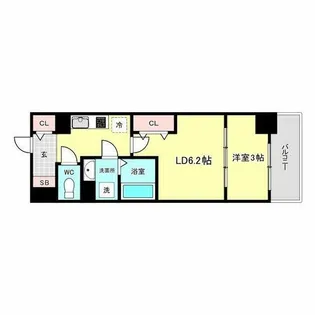 リアライズ鶴橋東Ⅱ【903号室】の間取り