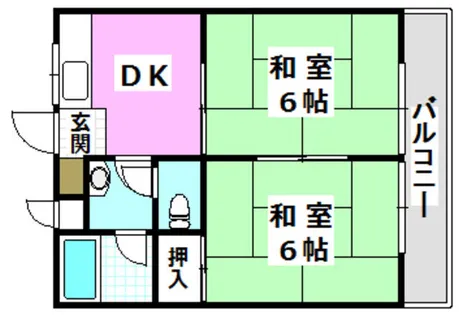 MJハイツ東別府【102号室】の間取り