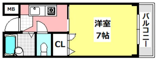 仲矢ハッピーハイツB棟【102号室】の間取り