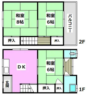 大阪府茨木市寺田町【テラスハウス】の間取り