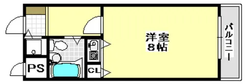 コーポラスムツミ【205号室】の間取り