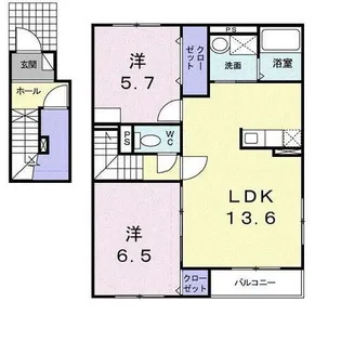 ファミーユ学園通【2階】の間取り