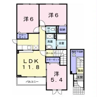 エスポアールB【2階】の間取り