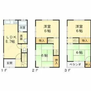 大阪府寝屋川市錦町【一戸建】の間取り