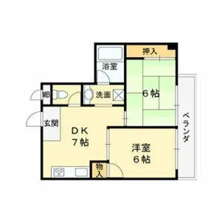 パレ東中振【5階】の間取り