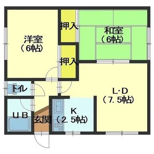 本通1丁目アパート【2階】の間取り