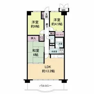 ミーテ・パラッツォⅡ【2階】の間取り