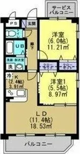 HANALEI【202号室】の間取り