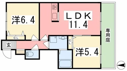 ファミール桜C【101号室】の間取り