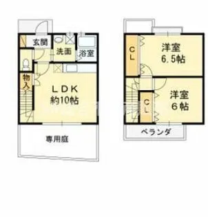 コスモシティーⅡ番館【1階】の間取り
