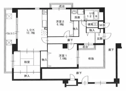 グランドリー高槻【205号室】の間取り