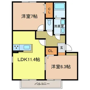 リビングタウン狭山池【2階】の間取り