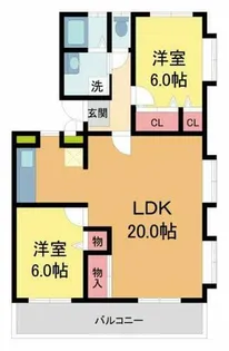 アンシャンテ川西【406号室】の間取り