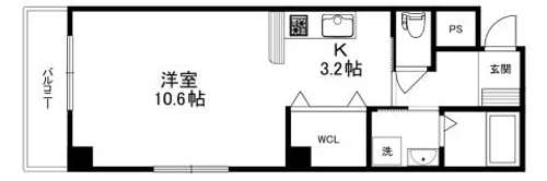 ヴァン・ベール大川【601号室】の間取り