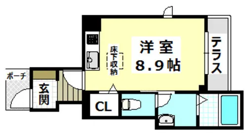 シャルムメゾン摂津【1階】の間取り