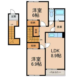 ブルーライト多喜【2階】の間取り