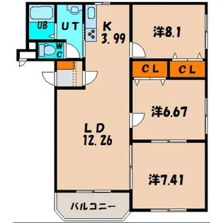 コーポワカサ2【302号室】の間取り