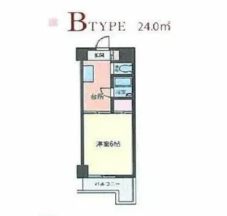 ホワイトマンション西新【2階】の間取り