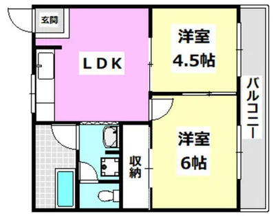 第1セイホ杉本コーポ【305号室】の間取り