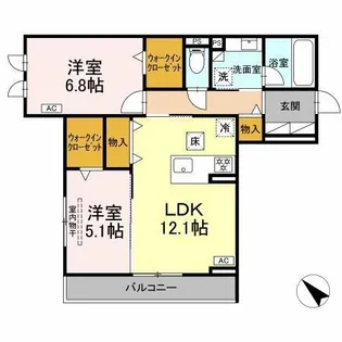 D-avance柱六番町 Ⅰ【1階】の間取り
