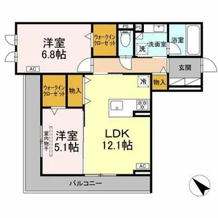 D-avance柱六番町 Ⅰ【2階】の間取り