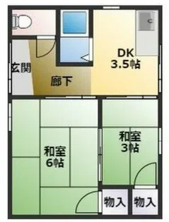 中郷2-203貸家【1階】の間取り