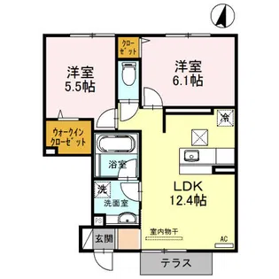 ソシア B【B107号室】の間取り