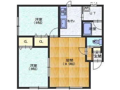 フレンドパークNANAE【101号室】の間取り