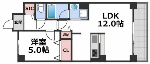 アリエッタ南巽【5階】の間取り