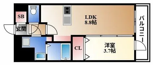 プレサンスTHE新栄【4階】の間取り