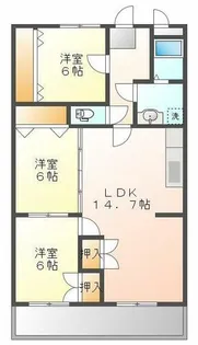 ルピナス大橋【302号室】の間取り