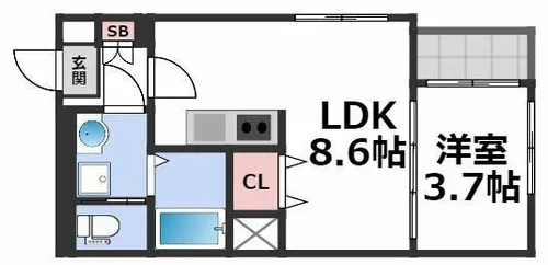 ロイヤルレジデンス鶴橋【1階】の間取り