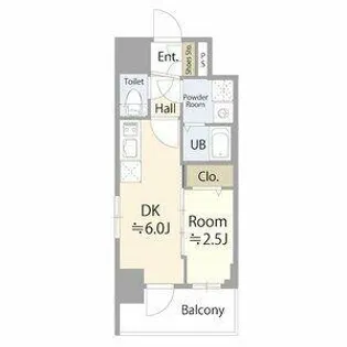 エスリード池下レスティア【6階】の間取り