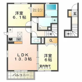 ラッジョ・クラルテ クラルテ【2階】の間取り