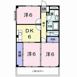 パレ アンソレイエ【3階】の間取り