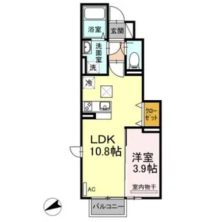 ジェントル篠崎【1階】の間取り