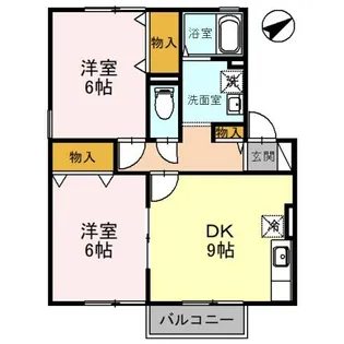 2DKの間取り画像
