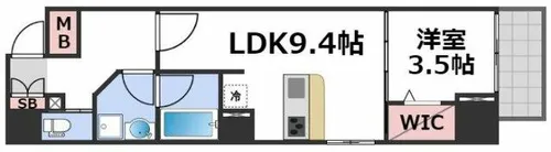 iCube森ノ宮【10階】の間取り