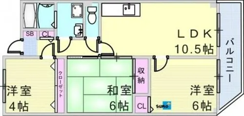 エクセレント今寺【103号室】の間取り