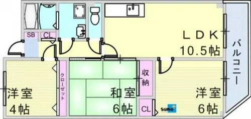 エクセレント今寺【103号室】の間取り