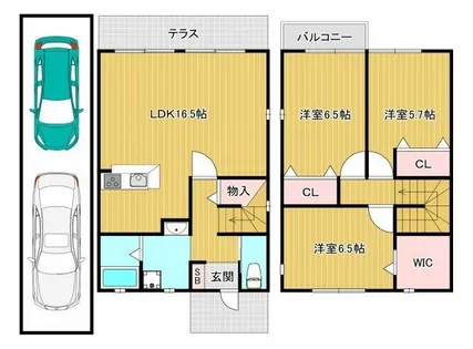 大阪府豊中市東豊中町3丁目【一戸建】の間取り