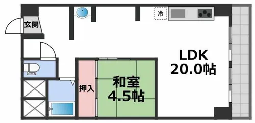 プレジデント今里【4階】の間取り