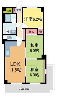 インペリアル花屋敷【3階】の間取り