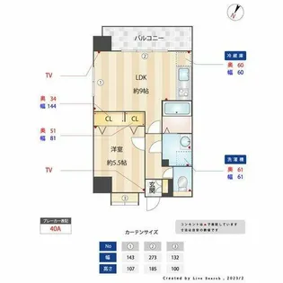 クロス天神南【10階】の間取り