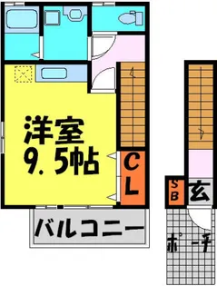 フラットソラ【203号室】の間取り