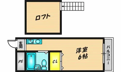 ハスキー若江岩田【103号室】の間取り