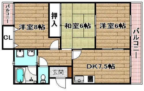 ハイツ高丸【2階】の間取り